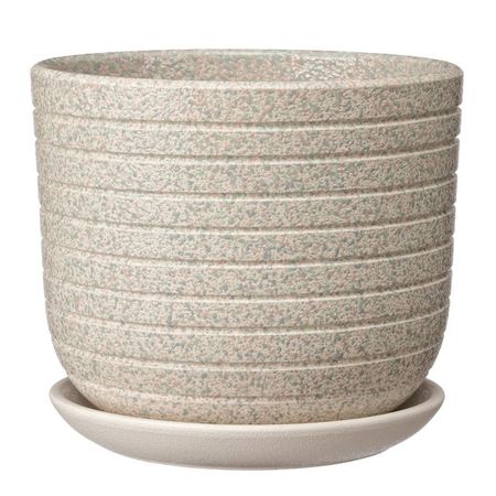 горшок с поддоном Пряности 1,6л керамика белый бук