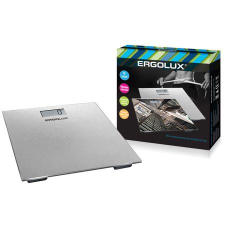 весы ERGOLUX ELX-SB02-C03 стекло до 180кг  серый