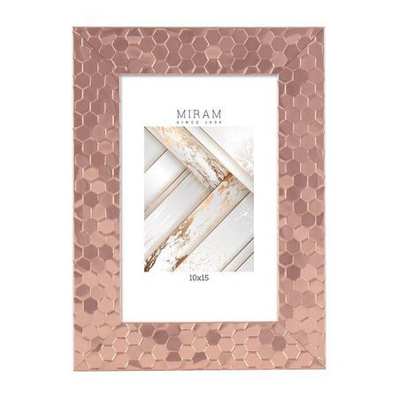 фоторамка МИРАМ соты 100х150мм розовое золото пластик