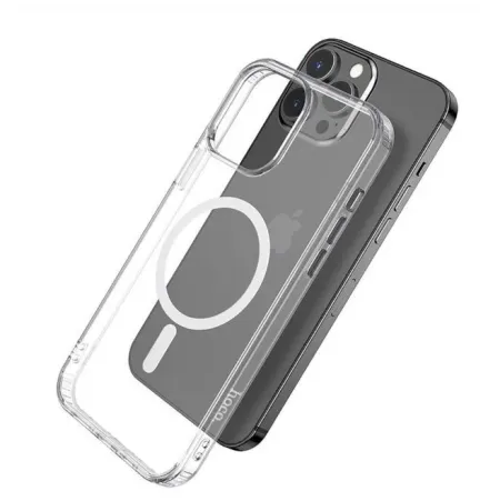 Чехол-накладка Hoco Magnetic Series TPU для iPhone 15 Pro Max силиконовый (прозрачный)