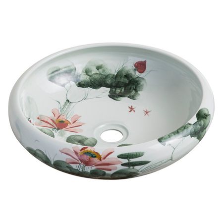 раковина накладная VITARTA Flower 43,5х43,5х12,5см круглая мультиколор