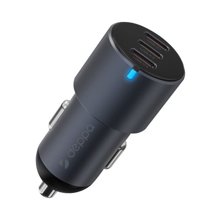 Автомобильное зарядное устройство Deppa (11221) Car Charger 3хType-C/65W (серый)