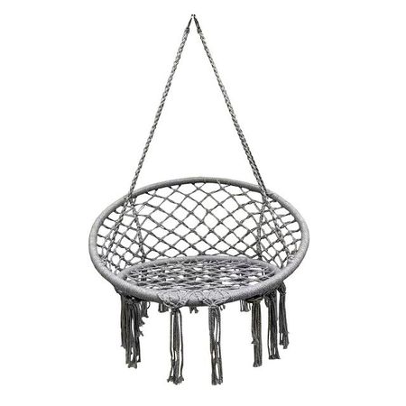 гамак-кресло подвесное GREY 0,8х0,6х1,2м серый сталь, хлопок, полиэстер (до 120кг)