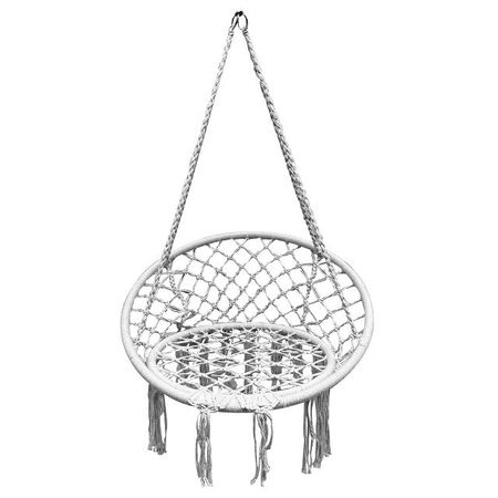 гамак-кресло подвесное WHITE 0,8х0,6х1,2м белый сталь, хлопок, полиэстер (до 120кг)