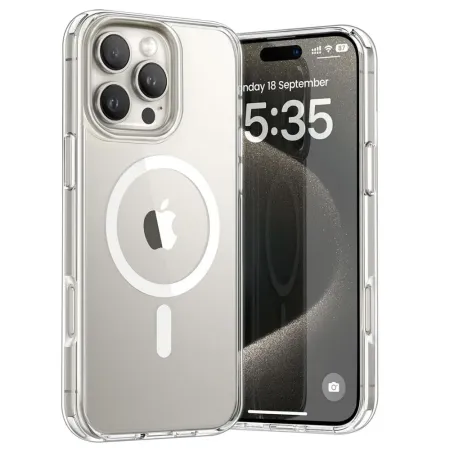 Чехол-накладка Keephone Hibrid Pro MagSafe для Apple iPhone 16 Pro пластиковый (прозрачный)