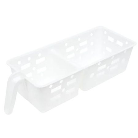 органайзер ПОЛИМЕРБЫТ 2 секции 31,5х12х8см пластик белый