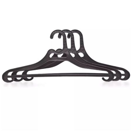 набор вешалок ПОЛИМЕРБЫТ 3шт 48см 52-54р универсальные пластик черный