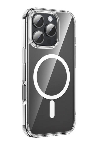 Чехол-накладка Hoco Magnetic Series Airbag Anti-fall Protective Shell для iPhone 16 Pro Max силиконовый (прозрачный)