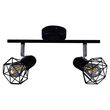 спот РОССВЕТ Энигма 2х60Вт Е14 металл черный