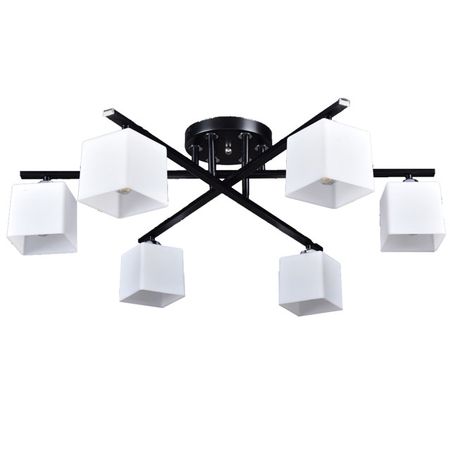 люстра потолочная РОССВЕТ Гретта 6х20Вт E27 металл черный