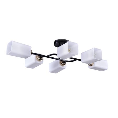 люстра потолочная РОССВЕТ Диметра 6х20Вт E27 металл черный