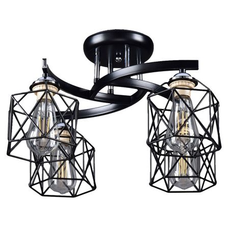 люстра потолочная РОССВЕТ Лотос 4х60Вт E27 металл черный на шаг впереди 30 лет холдингу лотос