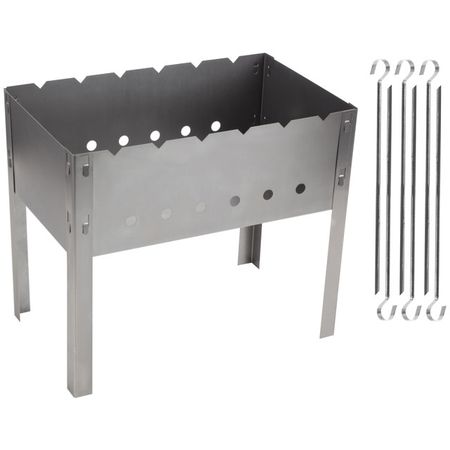 мангал разборный ECOS 40х24х35см сталь 0,5мм в комплекте 6 шампуров