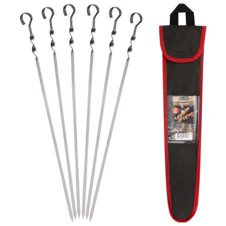 набор шампуров ECOS 6шт 45см угловые с чехлом 0,7мм нерж.сталь