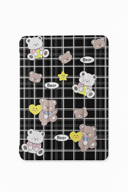 Чехол-книжка Mosbros Happy Puppy для Apple iPad 10 (2022)/iPad 11 (2025) (полиуретан с подставкой/отсек для стилуса) (черный)