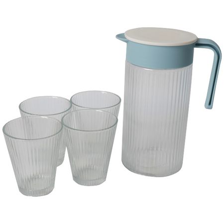 набор питьевой TODELIA 5 предметов: кувшин 1,2л + 4 стакана 210мл стекло