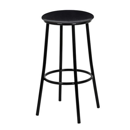 стул барный ЛАДЬЯ 370х370х750мм черный ткань/металл