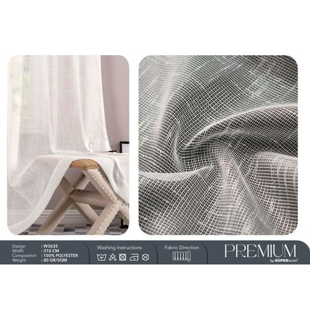 штора тюлевая на шт.ленте PIKAMO сетка 300х300см молочная, арт.cw3635v70008