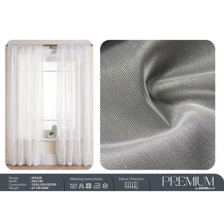 штора тюлевая на шт.ленте PIKAMO сетка 300х280см молочная, арт.сw3428v71002