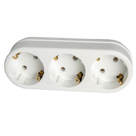 разветвитель 3 гнездо РЕАЛЬНАЯ ЭЛЕКТРИКА с/з 16А 3L3 белый