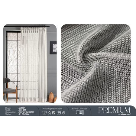 штора тюлевая на шт.ленте PIKAMO сетка 300х280см молочная, арт.сw3629v70008