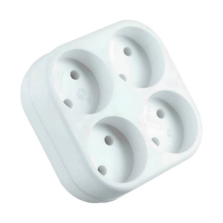 разветвитель 4 гнездо б/з 6A 4T белый