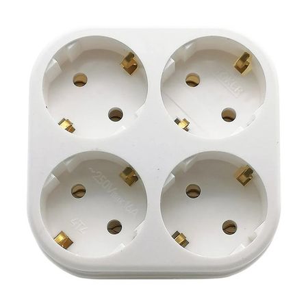 разветвитель 4 гнездо РЕАЛЬНАЯ ЭЛЕКТРИКА с/з 16А 4T4 белый