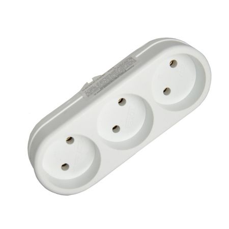 разветвитель 3 гнезда РЕАЛЬНАЯ ЭЛЕКТРИКА б/з 6A 3L белый