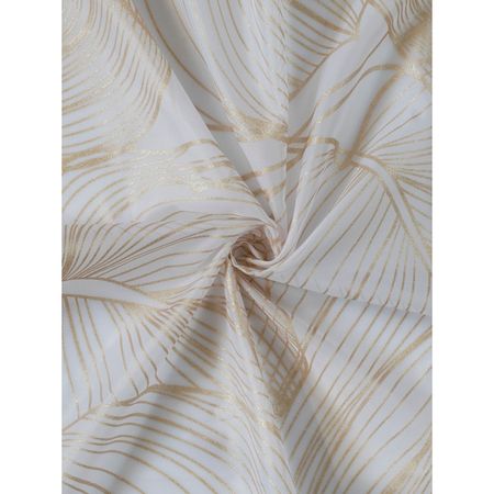 штора тюлевая на шт.ленте PIKAMO вуаль печать 300х280см белая с золотом, арт.c1934x191v3
