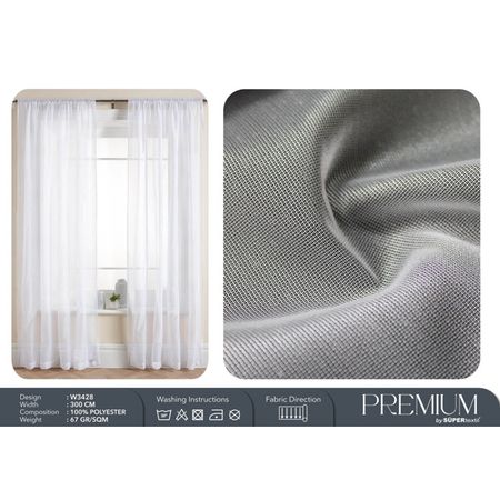 штора тюлевая на шт.ленте PIKAMO сетка 300х280см белая, арт.сw3428v70000