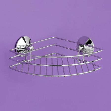 полка угловая 1-ярусная VERRAN Real 21х8х21см вакуумные присоски хром