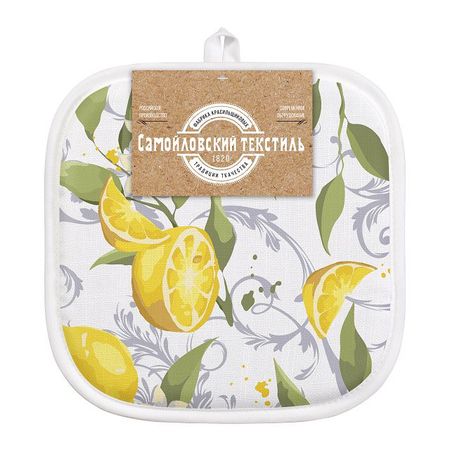 прихватка САМОЙЛОВСКИЙ ТЕКСТИЛЬ Лимонная эстетика 20x20см белая, арт.793161 анатомиум эстетика омерзительного