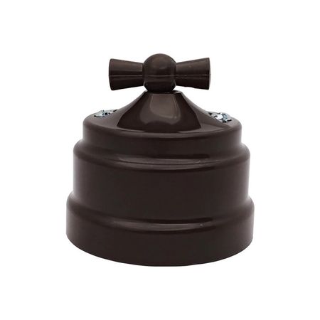 выключатель 1-клавишный BYLECTRICA Ретро поворотный шоколад