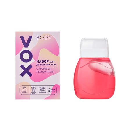 Набор для депиляции VOX теплый воск 120 мл, полоски для депиляции 20 шт