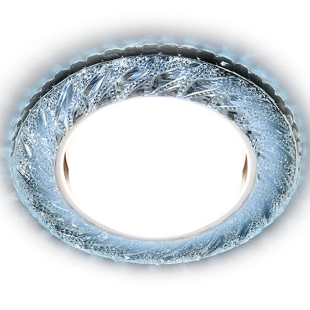 светильник встраиваемый AMBRELLA Standart Spot GX53 12Вт с LED подсветкой хром/прозрачный