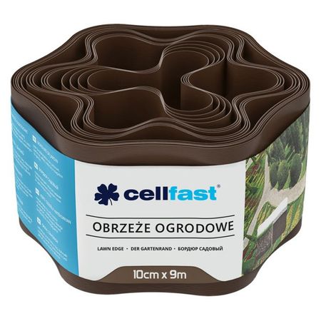 лента бордюрная CELLFAST гофра 10cм коричневая 9м