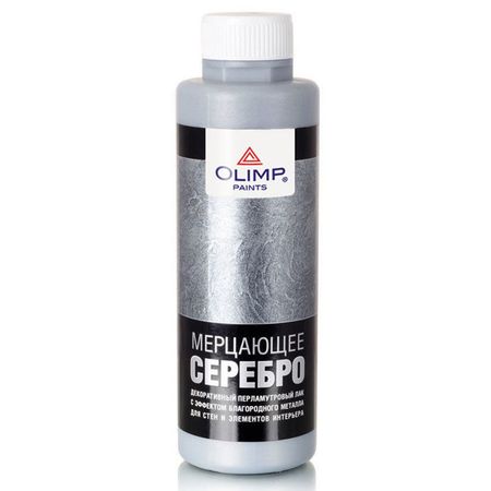 лак декоративный OLIMP перламутровый с эффектом металла мерцающее серебро 500мл, арт.24036