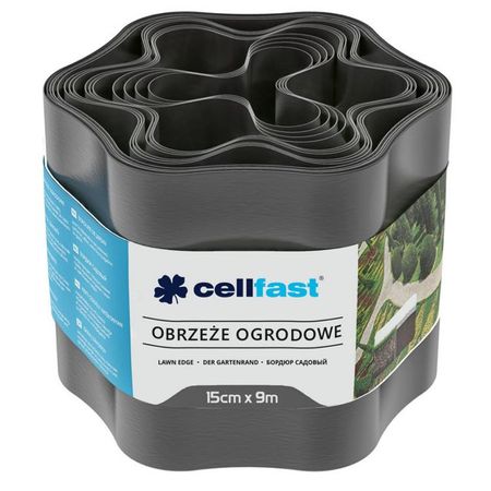 лента бордюрная CELLFAST гофра 15cм графит 9м