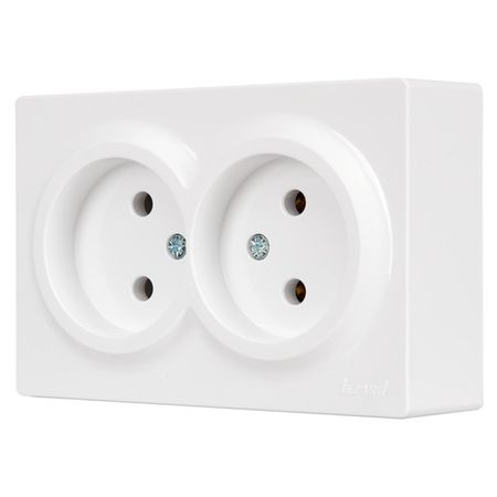 розетка 2 поста LEZARD Leto ПБТ б/з белый
