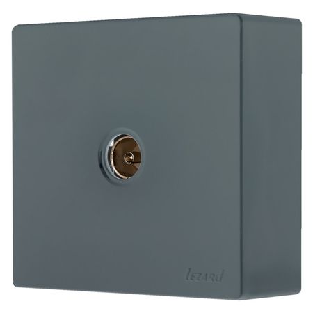 розетка телевизионная 1 пост LEZARD Leto оконечная графит