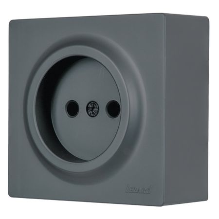розетка 1 пост LEZARD Leto ПБТ б/з графит