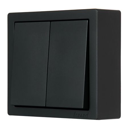 выключатель 2-клавишный LEZARD Leto чёрный бархат