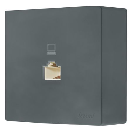 розетка компьютерная 1 пост LEZARD Leto графит