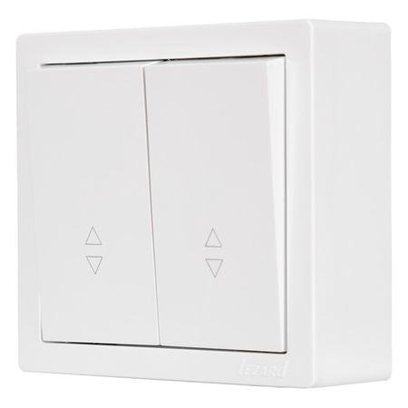 переключатель 2-клавишный LEZARD Leto проходной белый