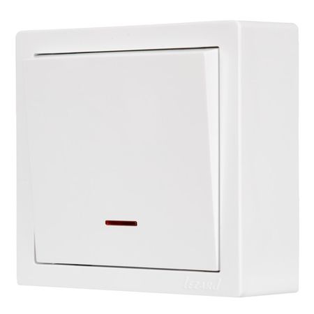 выключатель 1 клавишный LEZARD Leto с индикацией белый