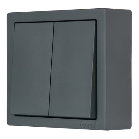 выключатель 2-клавишный LEZARD Leto графит