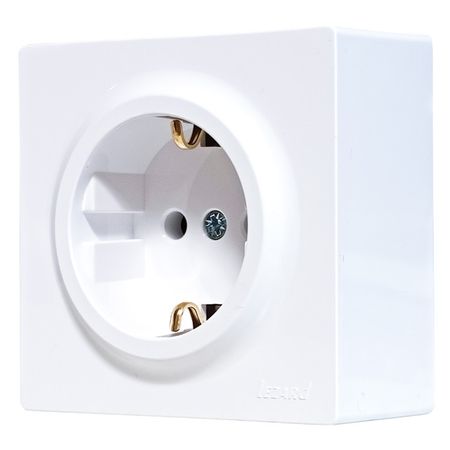 розетка 1 пост LEZARD Leto с/з белый
