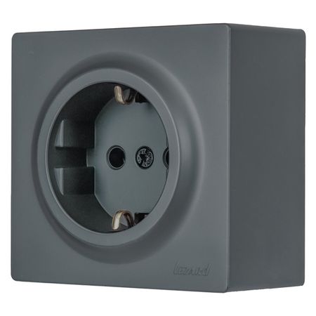 розетка 1 пост LEZARD Leto с/з графит