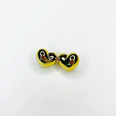 Серьги GILMEEVA Серьги-сердечки пусеты золотистые