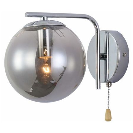 бра SCHAFFNER Fama 1x40Вт E14 стекло металл хром